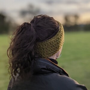 25% Wool, Crochet Wide Headbands/Ear Warmers