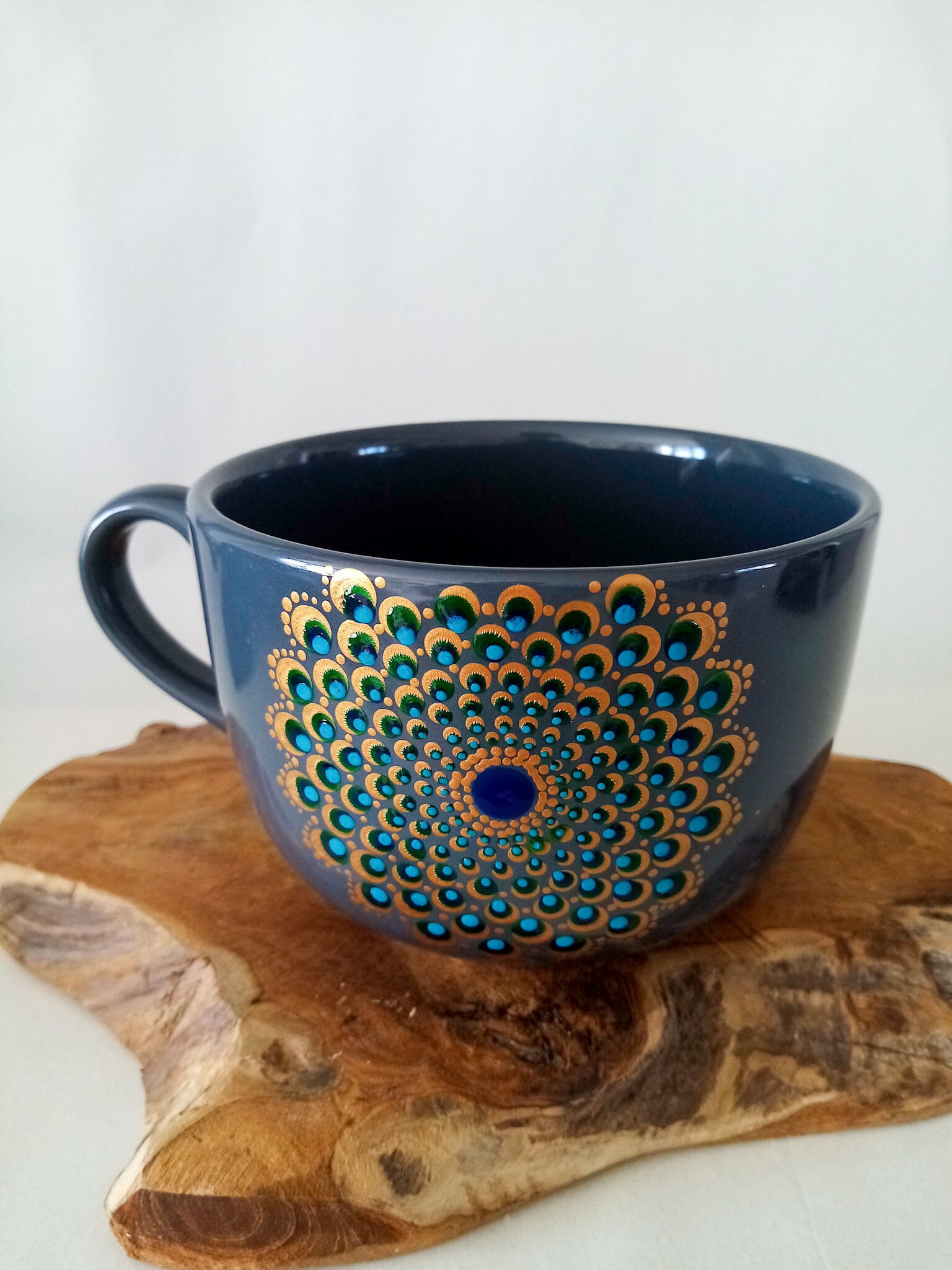 Déjeuner en Porcelaine Gris Foncé Peinte à La Main Madala