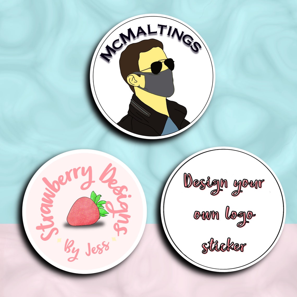 Design your own logo stickers pack of 10 pack of 20 pack Etsy