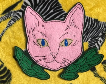 Large Pastel Baby Cat Handmade Sew-on Felt Patch