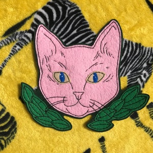 Large Pastel Baby Cat Handmade Sew-on Felt Patch