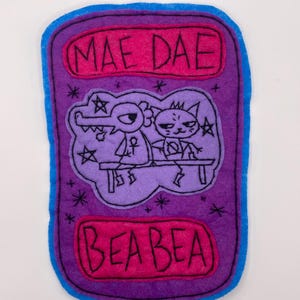 Handmade Night In The Woods Doodle Sew on Felt Patch