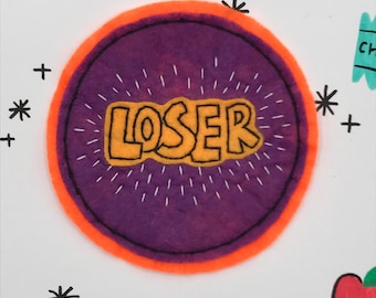 Loser Merit Badge OOAK Handmade Sew-on Felt Patch