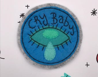 Handmade CryBaby Sew-on Felt Patch