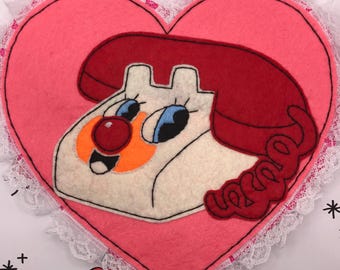 Handmade Embroidered Powerpuff Girls Lace Sew-on Felt Heart Patch