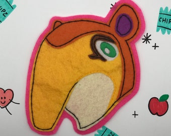Animal Crossing Villager Profile ANNABELLE Handmade Sew-on Felt Patch