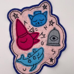 Handmade Night In The Woods Doodle Sew on Felt Patch