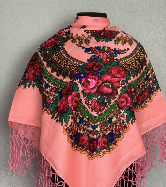 Gift for EASTER Gift for Her folk art Ukrainian scarf Mother\u2019s Day giftsUkrainian Bohemian shawl 80% wool