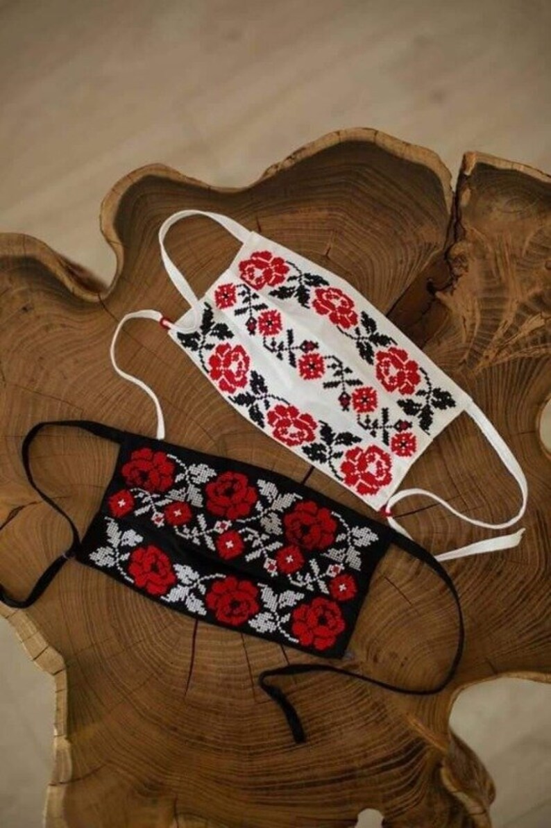 Face Masks With Ukrainian Embroidery Reusable Protective Etsy