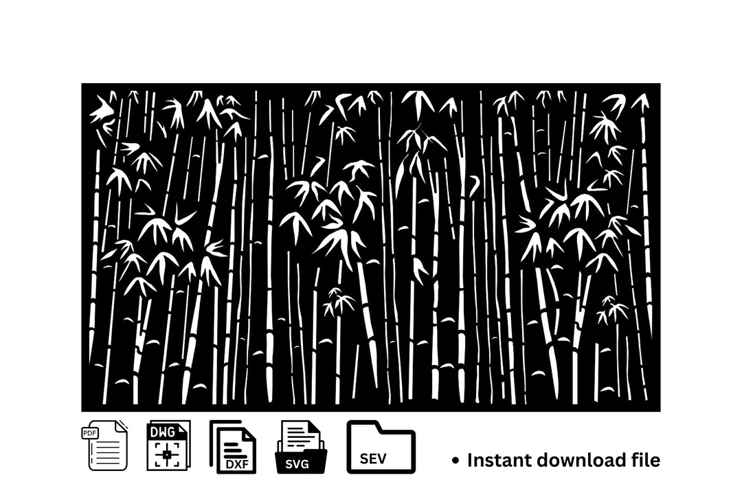 Bamboo Wall Art, DIY, Pattern,plasma and Laser Cut File, Engraving