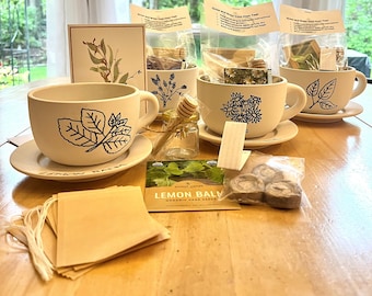 Grow and Brew Your Own Tea Farmhouse Style Planter Gift Set