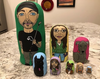 Custom Family Nesting Dolls
