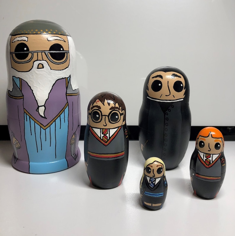 Harry Potter Pop Inspired Hand Painted Nesting Dolls Etsy