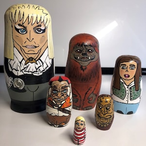 Labyrinth Inspired Custom Painted Nesting Dolls
