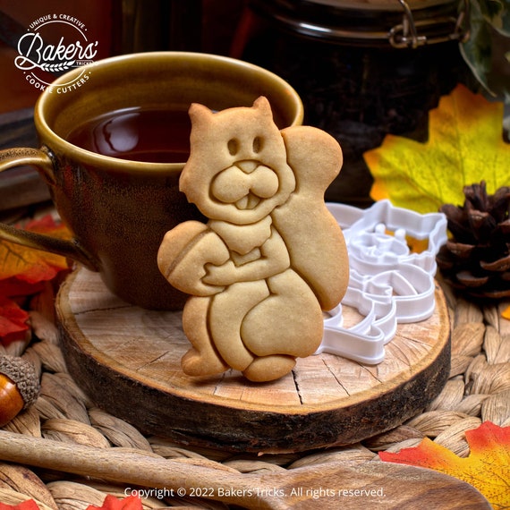 Squirrel Cookie Cutter | Woodland Animal Cookies | Fall Baking Tool | Recipe Included