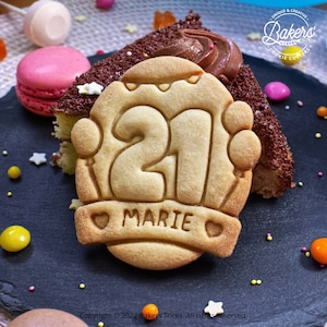 Personalized Birthday Cookie Cutter | Customizable First Name + Age | Birthday Party Gift Idea | Free Cookie Recipe