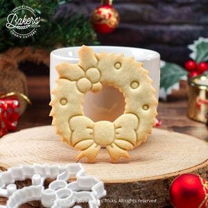 Emporte-pièce biscuit Couronne de Noël | Plastique alimentaire biosourcé | Recette Offerte