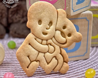 Cookie cutter - Baby and teddy bear - Original creations by Bakers'Tricks