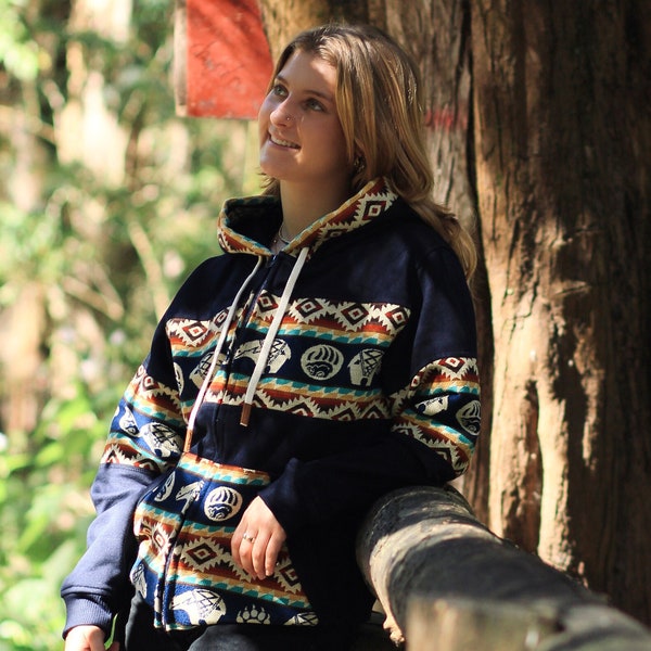 Indigenous Paisley Dark Orchid Men's Zipper Hoodie