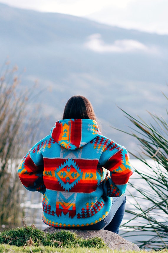 Native Southwestern Alpaca Wool Jacket: Indigenous Design,native