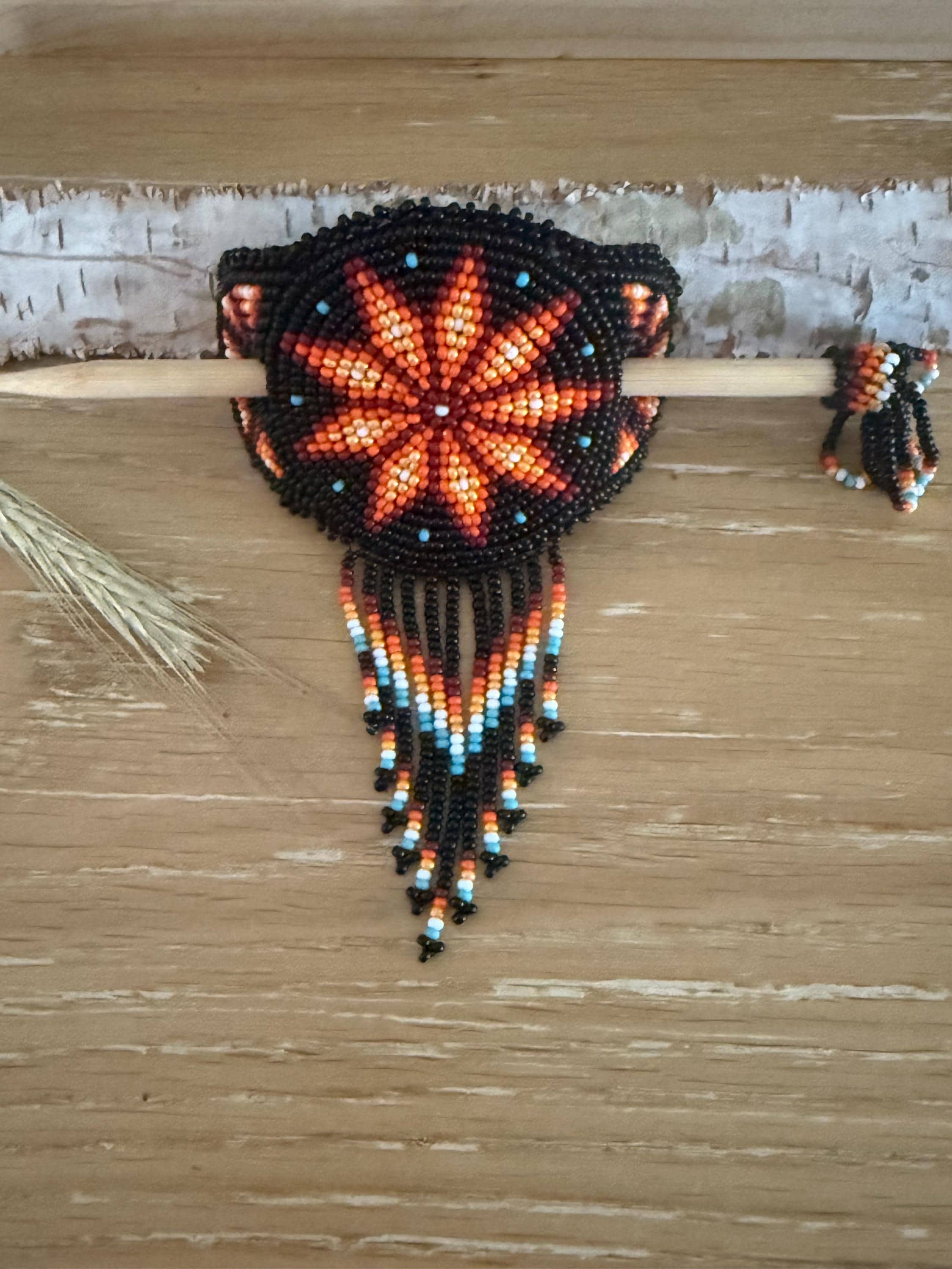 Handmade Native American Beaded HairBarrette 3.5\