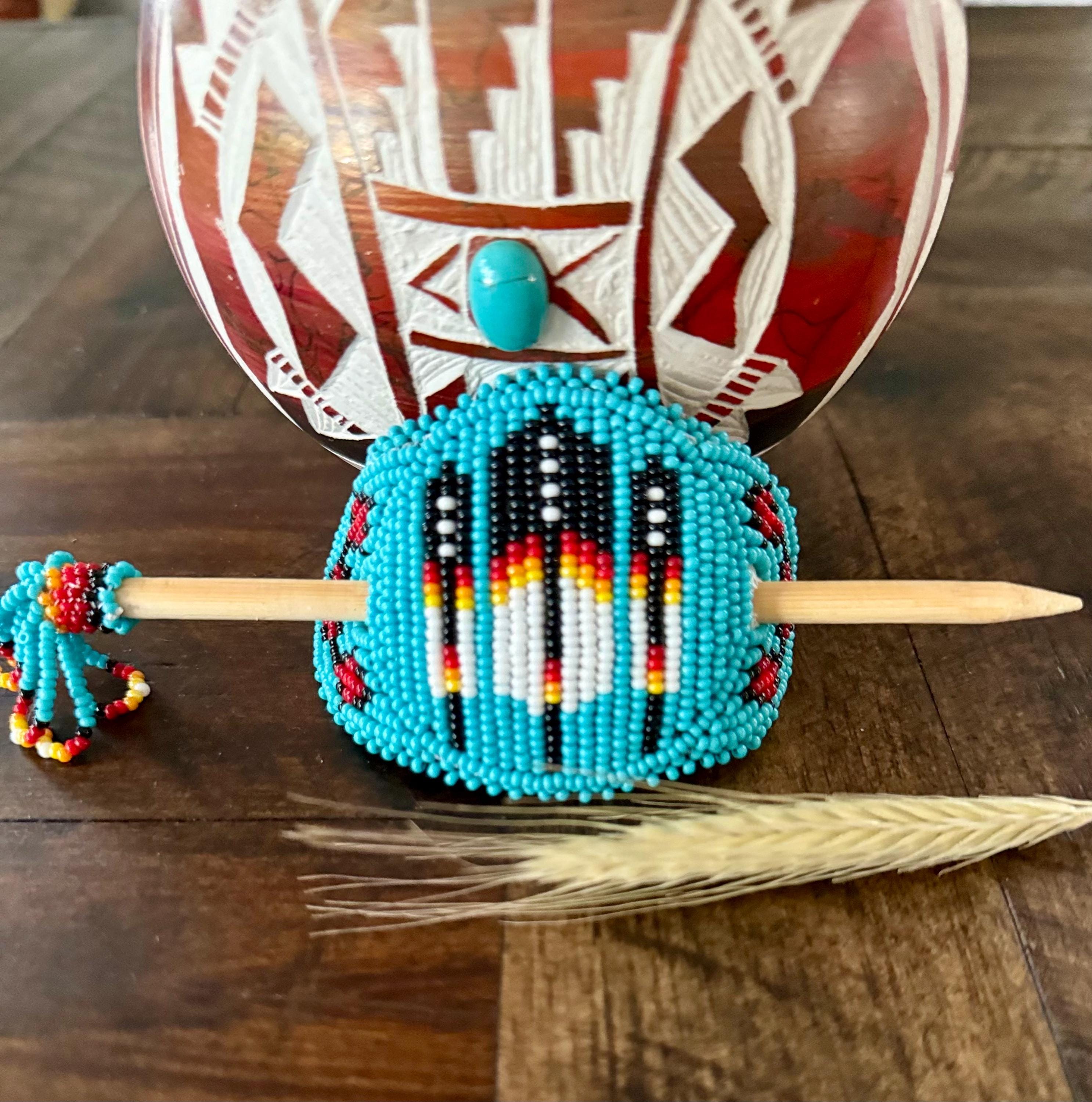 Native Beaded Hair Sticks Amazon.com: Handmade Beaded Indian Hair Barrette,Native  main image 3