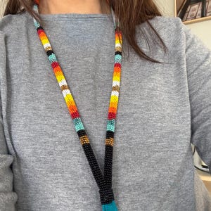 Indigenous Handcrafted Beaded Lanyard - Keychain & ID Holder