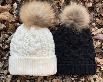 Mageed Anna Winter Women Pom Poms Hat for Female Girl s Beanie Hat Knitted Hat Thick Warm Skullies Beanies Mageed Anna Winter Women Pom Poms Hat for Female Girl s Beanie Hat Knitted Hat Thick Warm Skullies Beanies