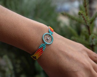 Pulsera de cuentas atrapasueños hecha a mano: estilo nativo americano