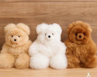 21インチ ハンドメイド ベビーアルパカ テディベア：ベージュブラウン
