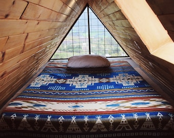 Handgemachte Alpaka Wolldecke: Southwest Native Design Decke