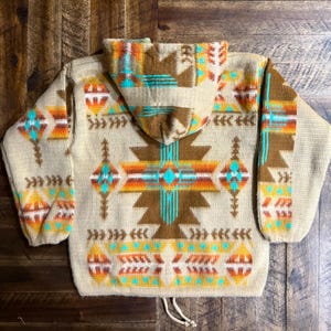 Kids Native Southwestern Wool Jacket - Southwest Style Hoodie - Native American-Inspired Coat for Boys & Girls