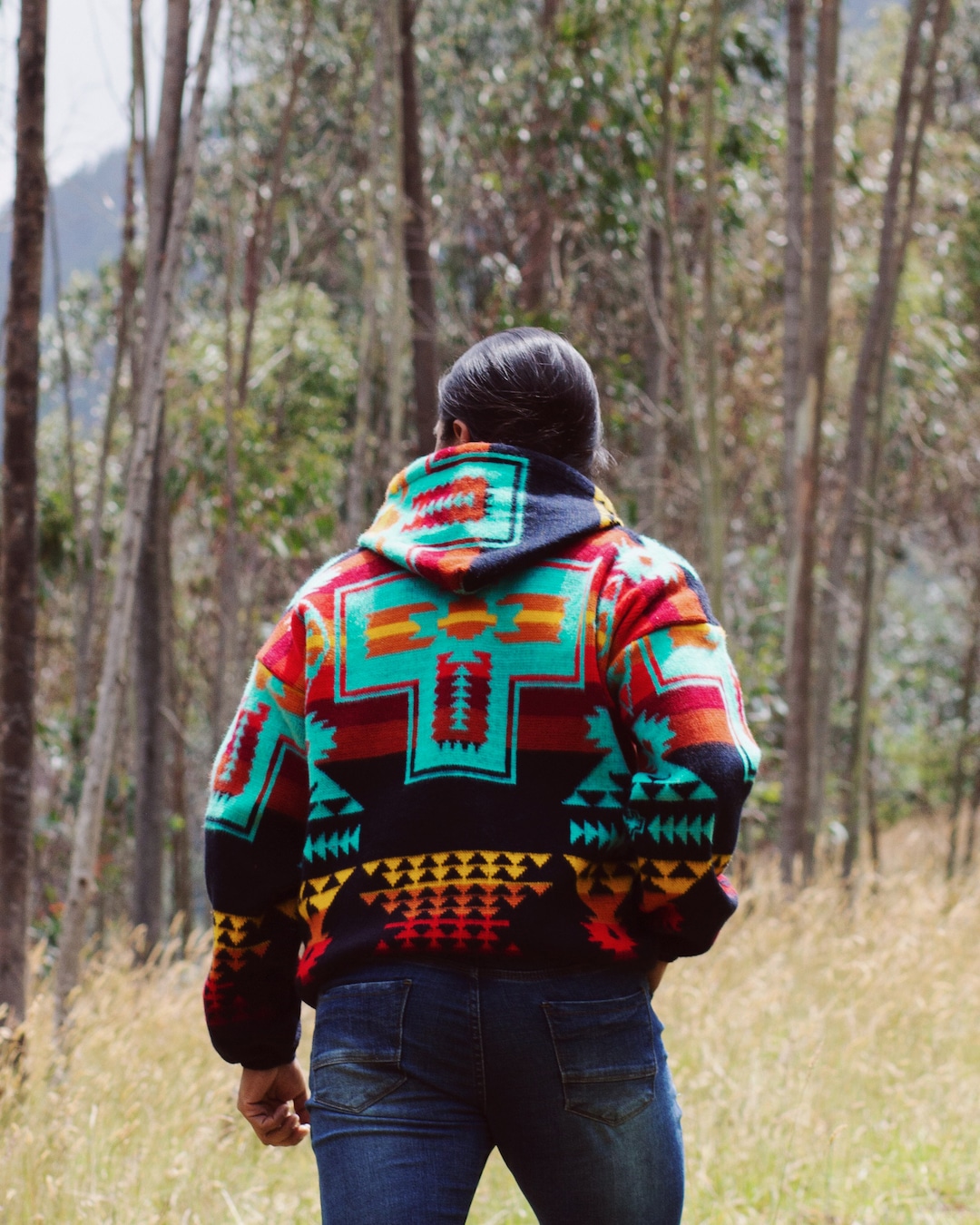 Ameri RUG PATTERN KNIT JACKET マスタード FREE セール】RUG PATTERN KNIT JACKET（ノーカラージャケット