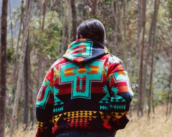 Native Southwestern Wool Jacket Southwest Jacket Native American Style Coat