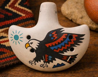 テラコッタ粘土で彫刻されたハーモニーフルート。メキシコ製。 - Etsy 日本