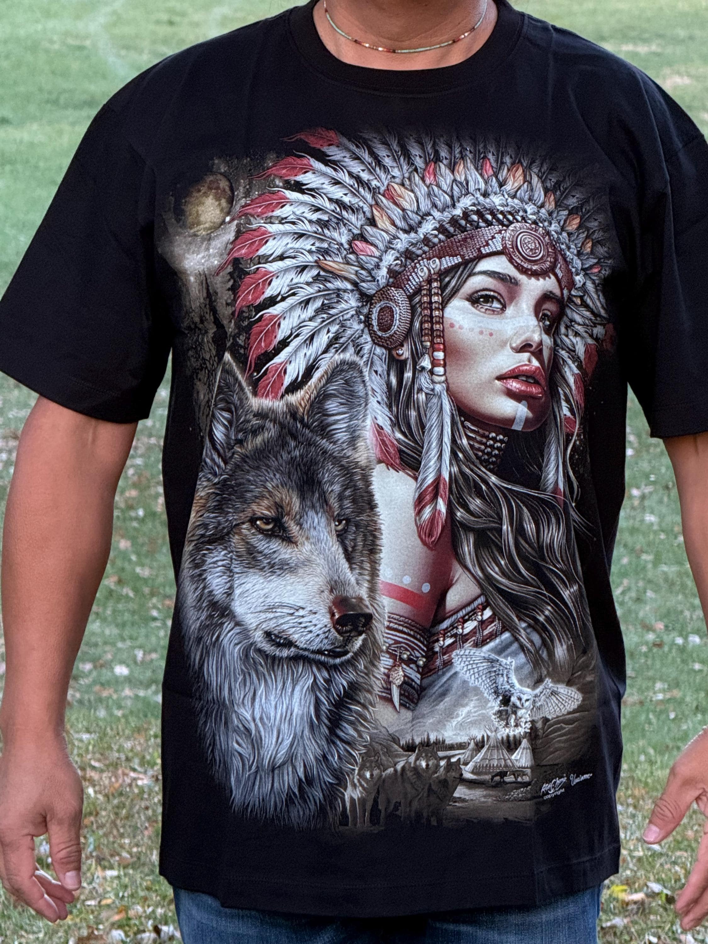 Nativi Americani Magliette Con Lupo Maglia Con Lupo Top