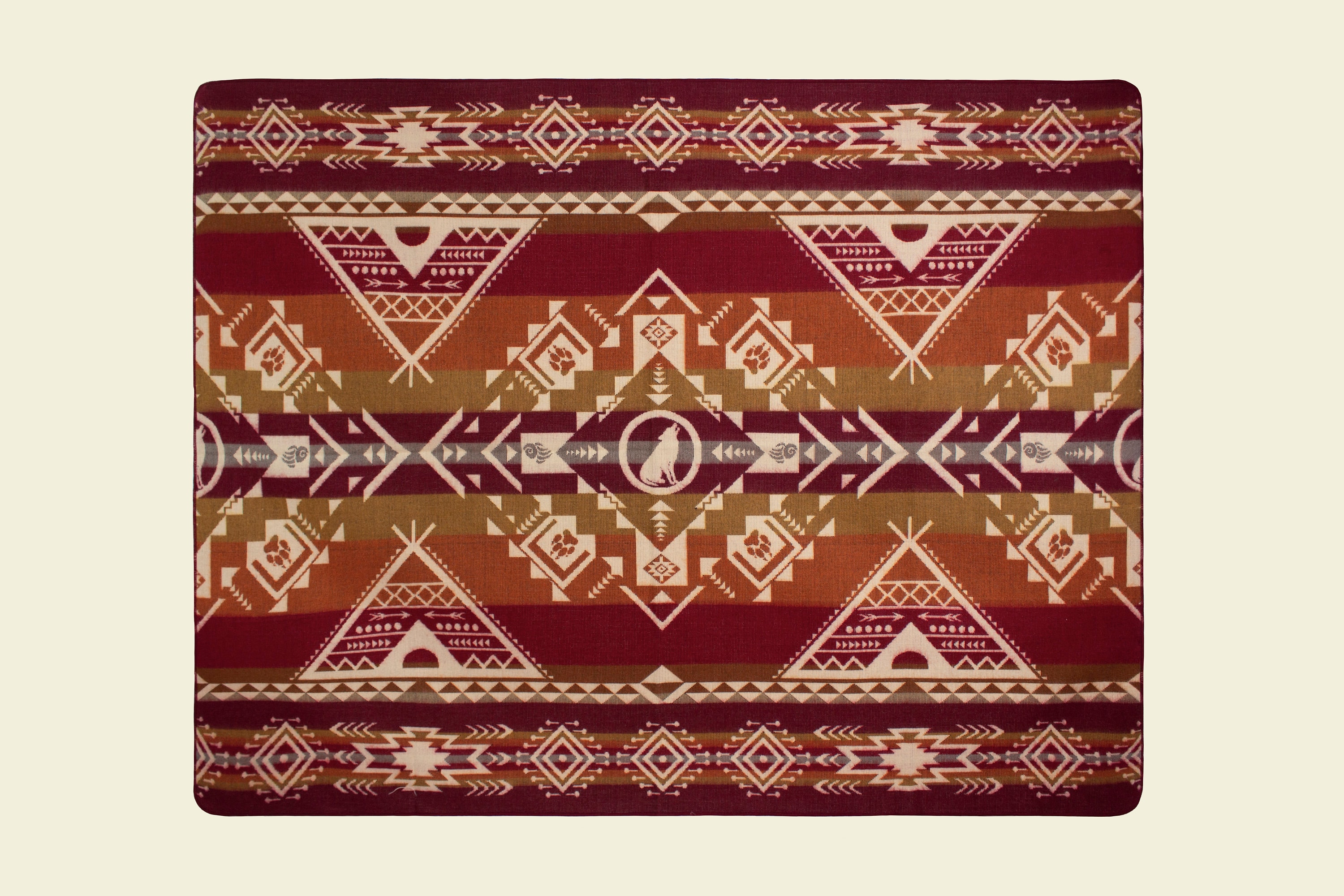 Couverture Western Navajo - Laine - Style Saddle Blanket - Neuf Sans Marque