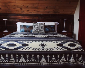 Handgemachte Alpaka Wolldecke: Southwest Native Design Decke