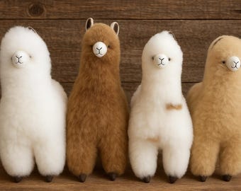 Handgemaakte baby alpaca lama knuffel: zachte wollen knuffel - 18"