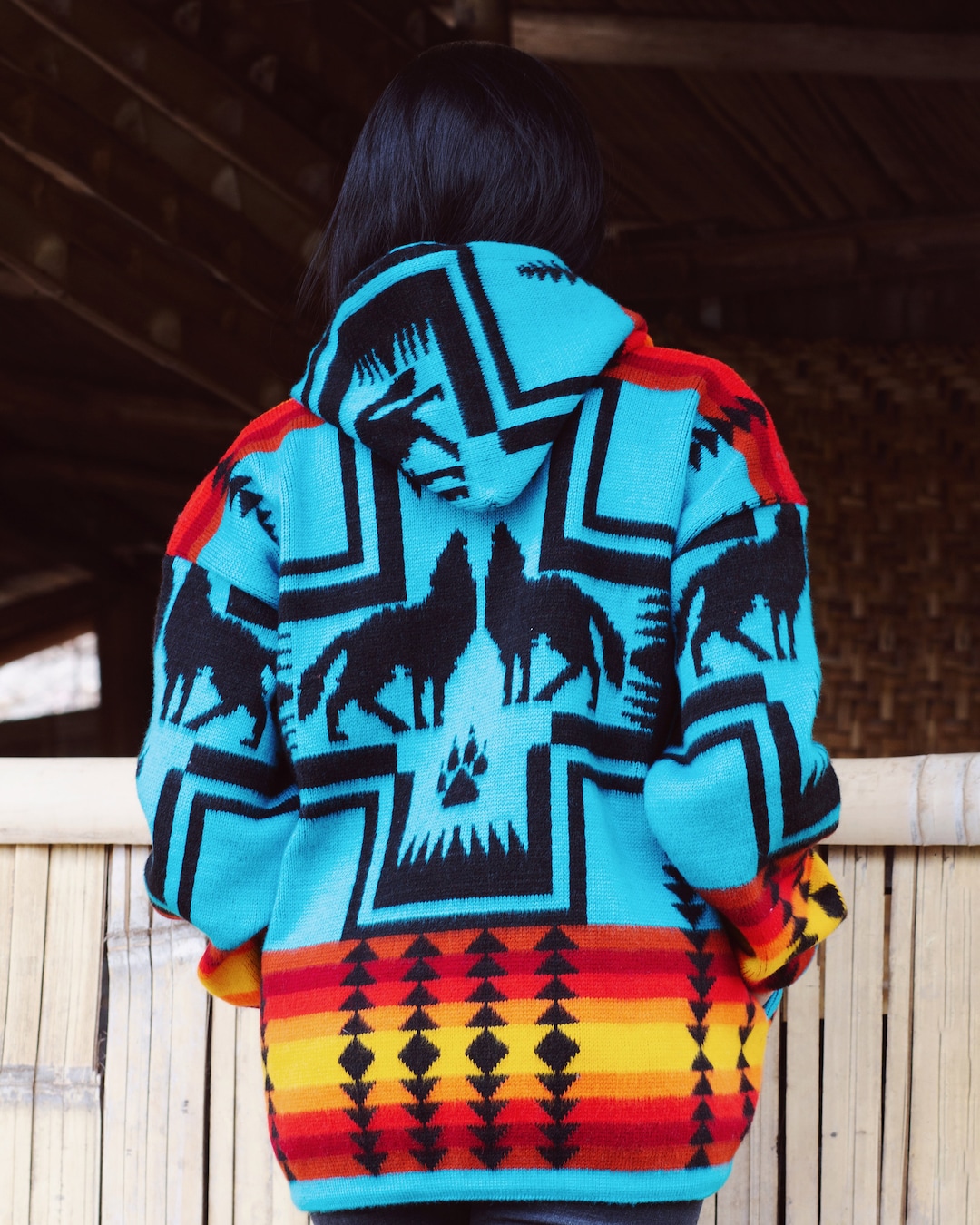 Native Southwestern Wool Jacket, Southwest Jacket, Native American