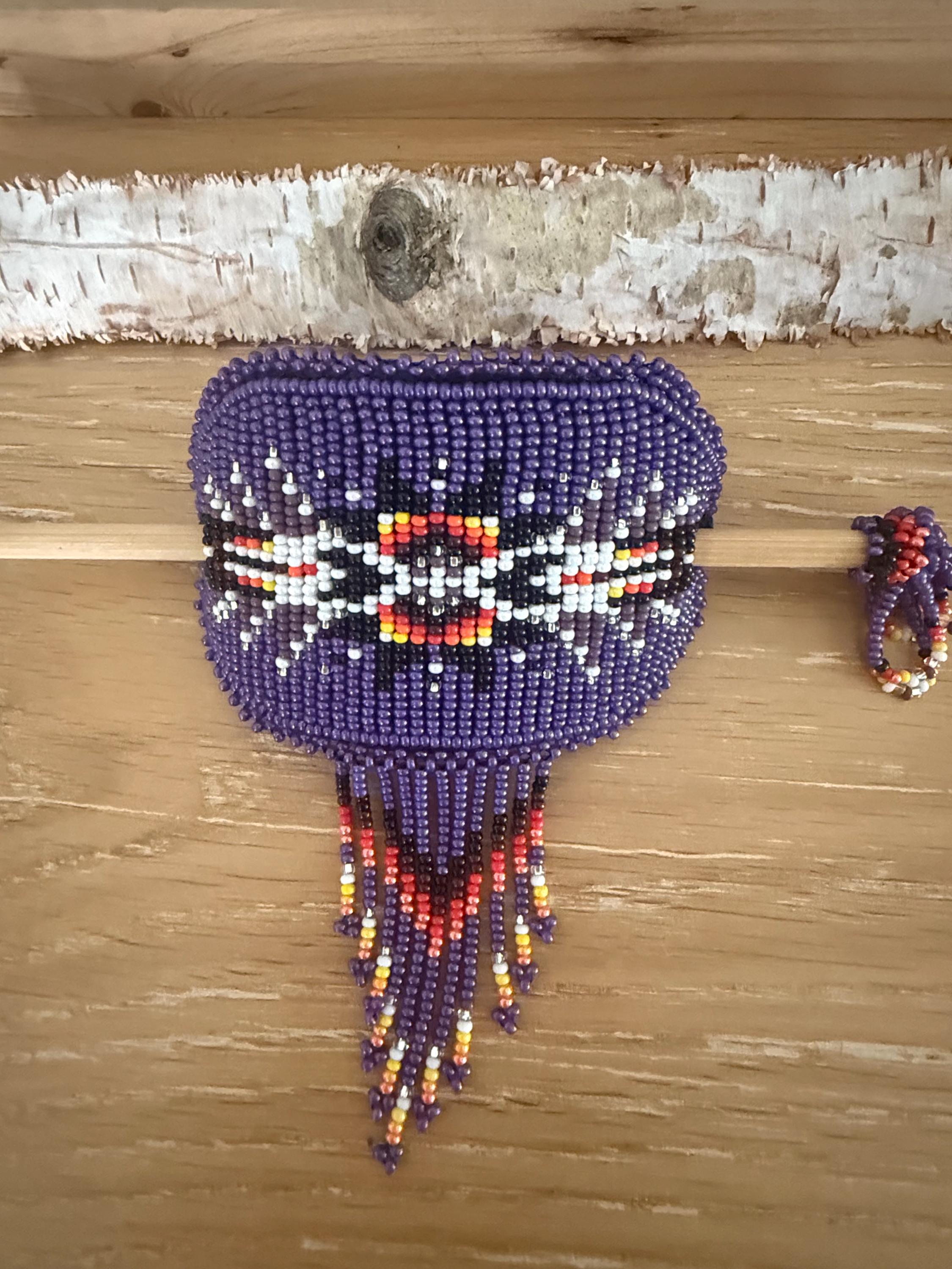 Handmade Beaded Hair Pin, Indigenous Style Barrette, Boho 