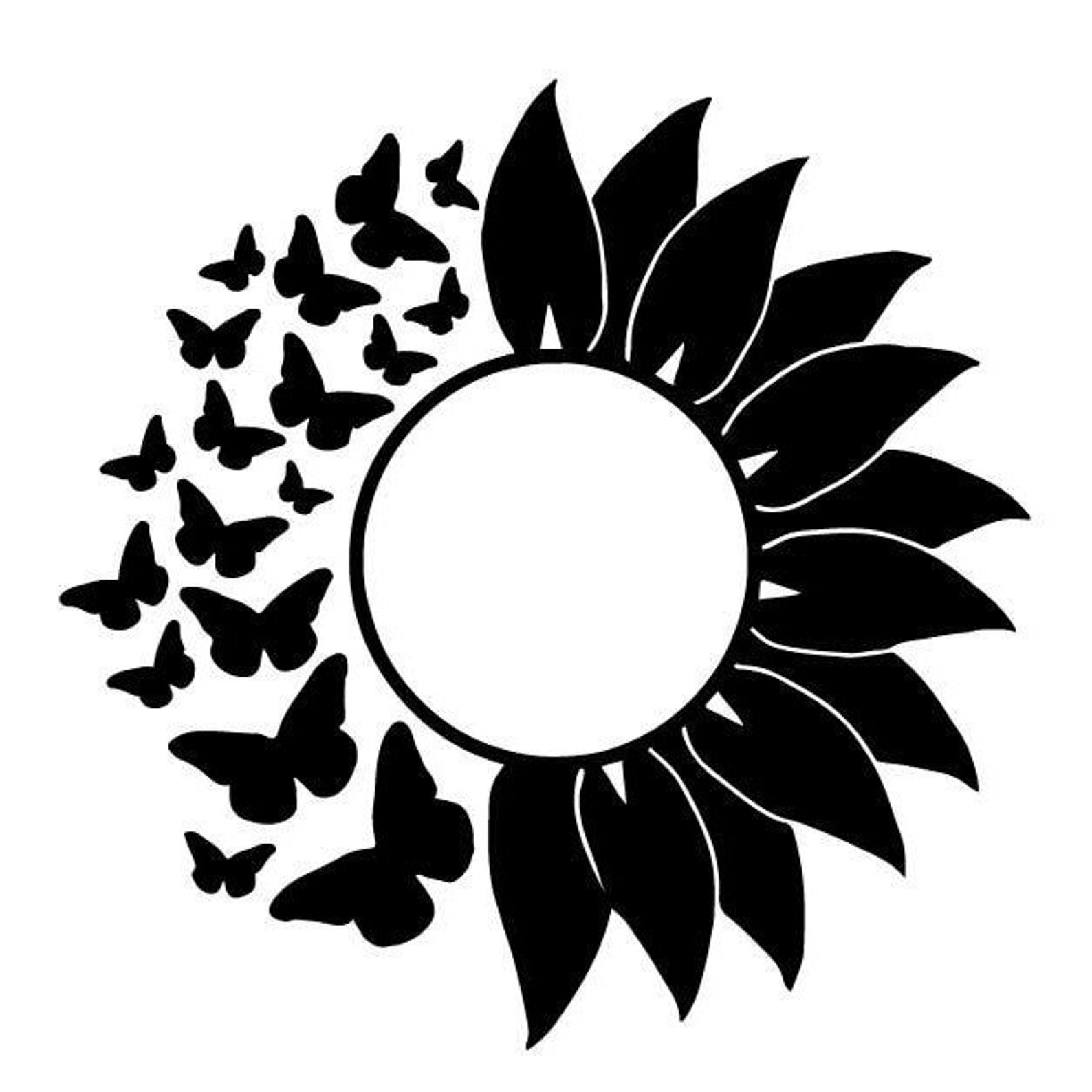Sunflower and Butterflies SVG Etsy