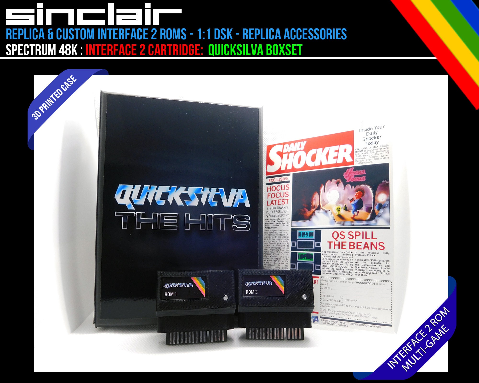 ZX Spectrum 48k QUICKSILVA Interface 2 Twin Rom Box Set - Etsy