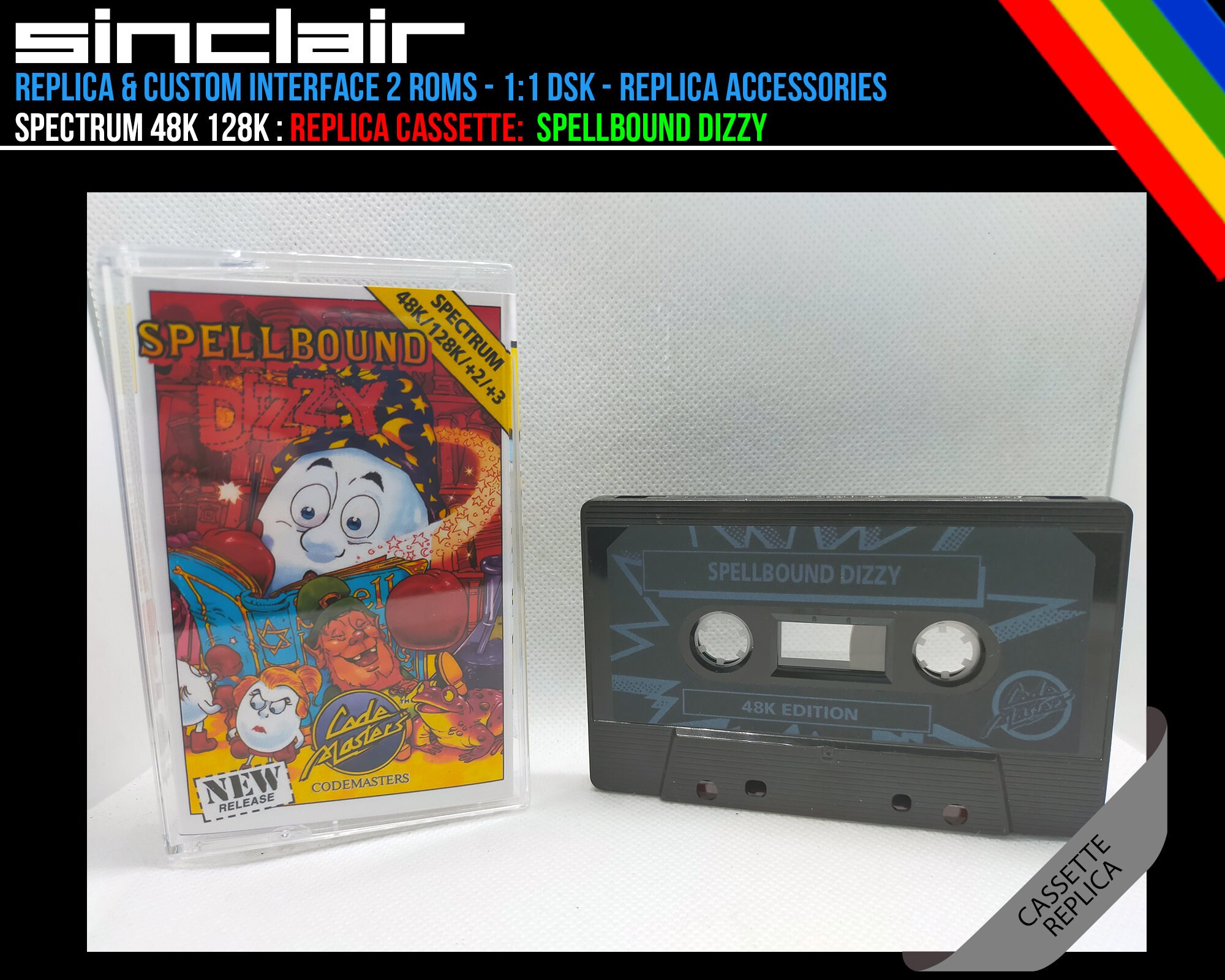 Sinclair ZX Spectrum 48k 128k Cassette Replica Spellbound