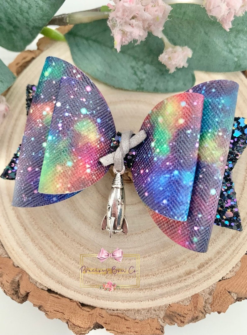 Bows For Girls Gifts For Girls Space Bows Spaceship Bows Hair Bows Galaxy Bows