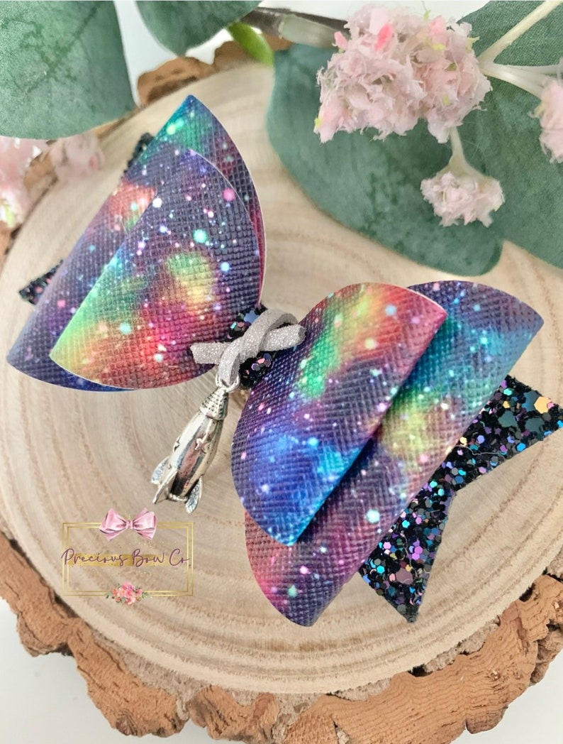 Bows For Girls Gifts For Girls Space Bows Spaceship Bows Hair Bows Galaxy Bows