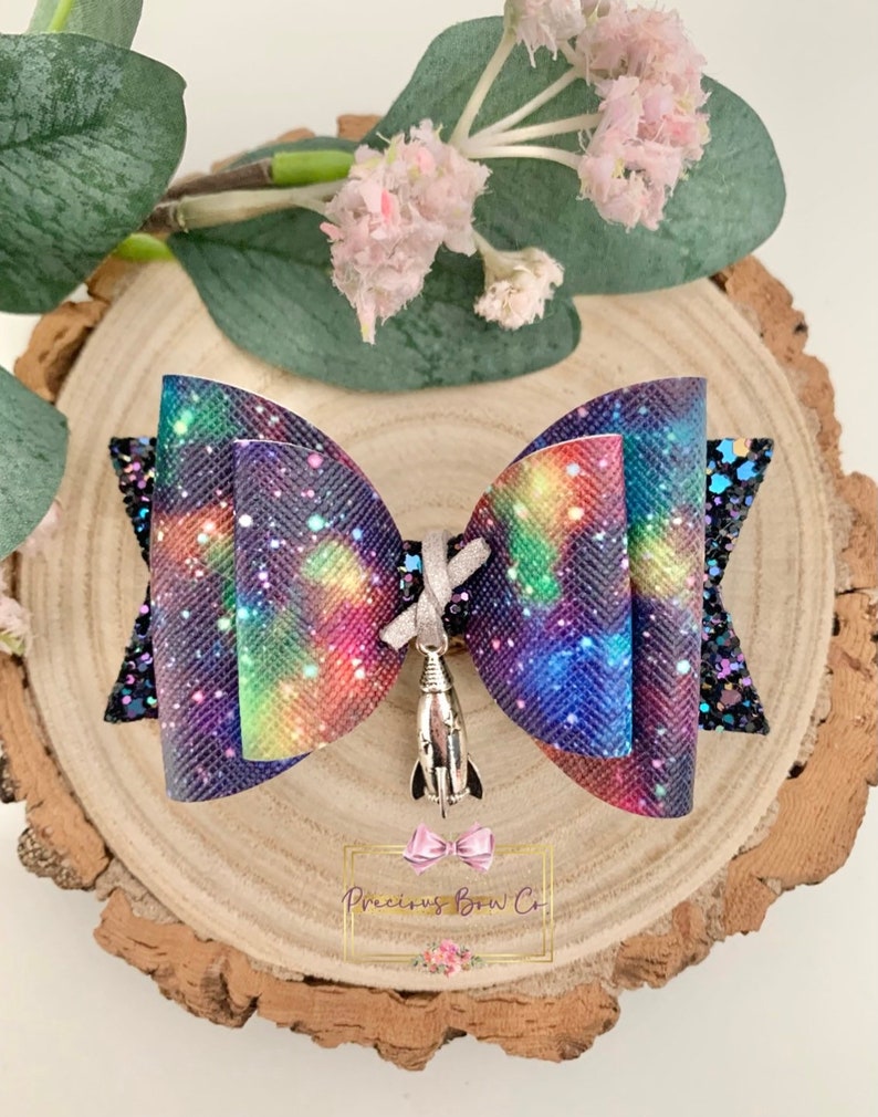 Bows For Girls Gifts For Girls Space Bows Spaceship Bows Hair Bows Galaxy Bows