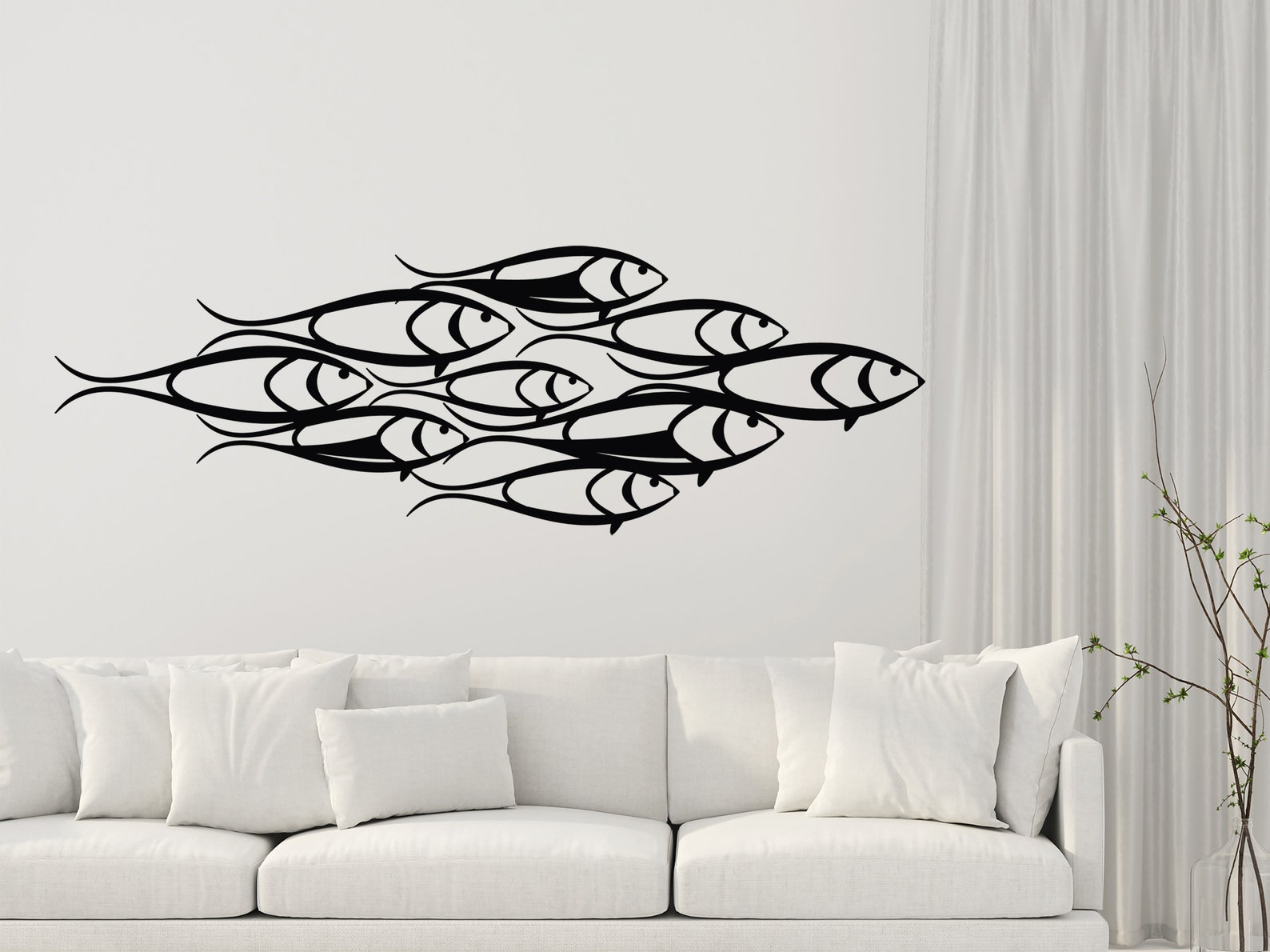 School of Fish Metal Wall Decor Fish Metal Home Art School Etsy
