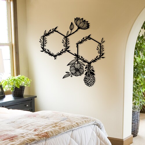 Ketamine Wall Decor, Ketamine shops Molecule Wall Art, Metal Ketamine Symbol, Wall Hangings, Chemistry Decor, Flowered Ketamine