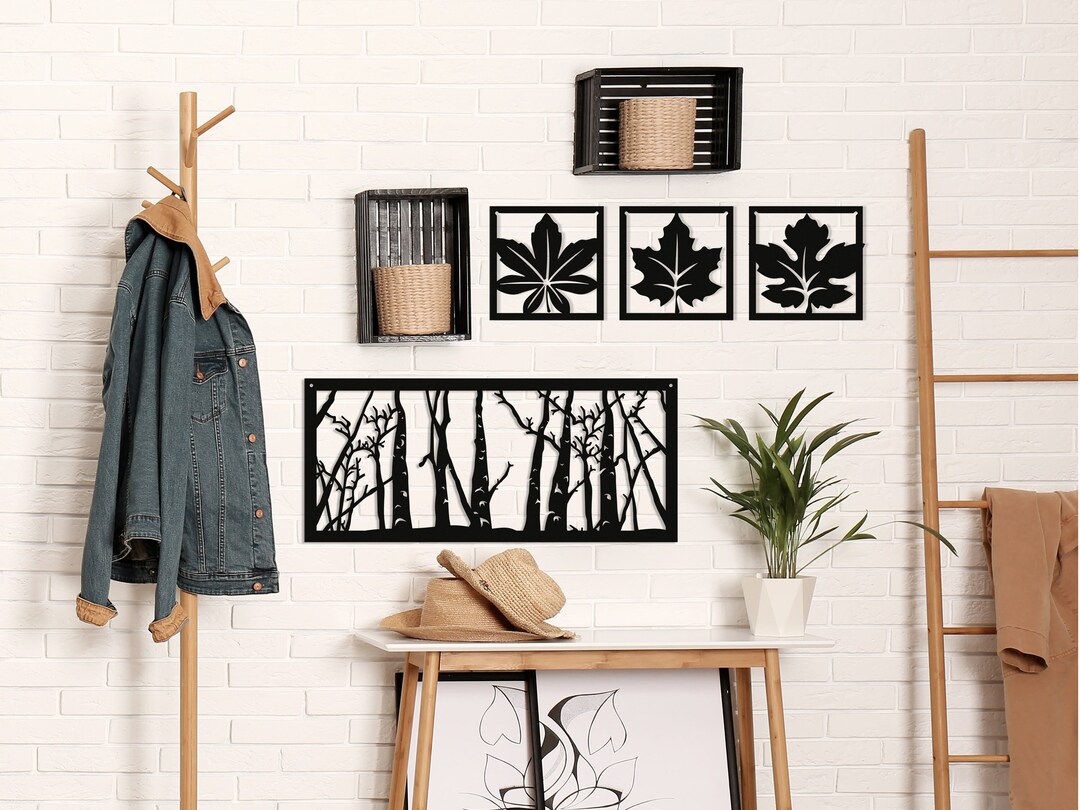 Metal Trees Wall Art Metal Branch Wall Decor Metal Forest Etsy